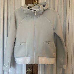 Under Armour Light Gray Knit Zip front Hooded Jacket